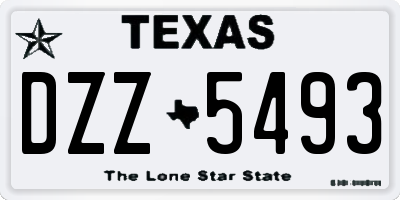 TX license plate DZZ5493