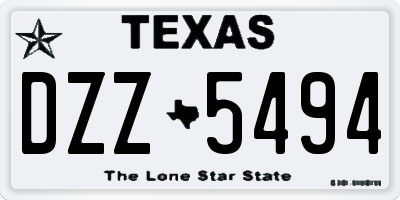 TX license plate DZZ5494