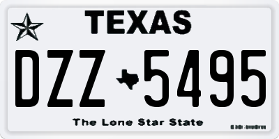 TX license plate DZZ5495