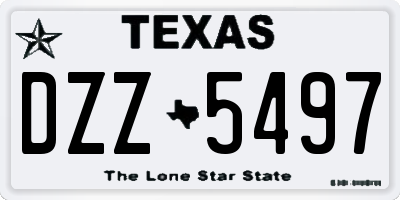 TX license plate DZZ5497