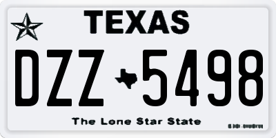 TX license plate DZZ5498