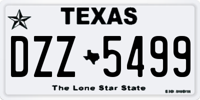 TX license plate DZZ5499