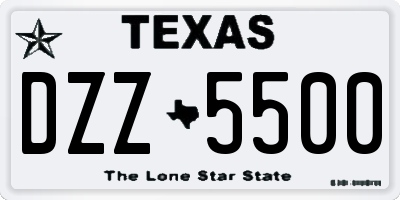 TX license plate DZZ5500