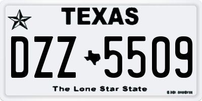 TX license plate DZZ5509