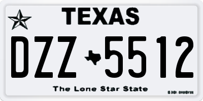 TX license plate DZZ5512