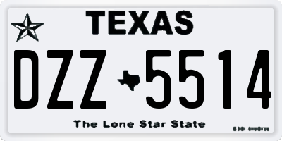 TX license plate DZZ5514