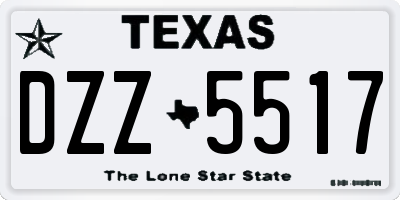 TX license plate DZZ5517