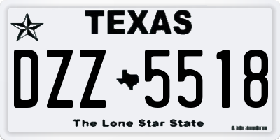 TX license plate DZZ5518