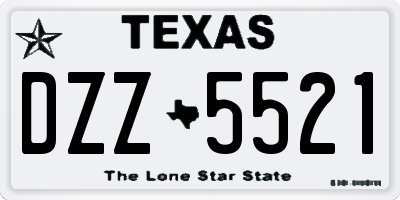 TX license plate DZZ5521