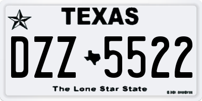 TX license plate DZZ5522