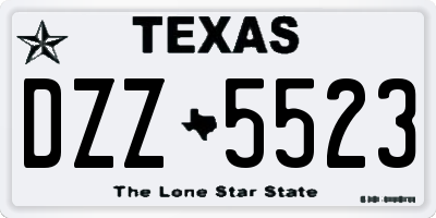 TX license plate DZZ5523