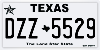 TX license plate DZZ5529