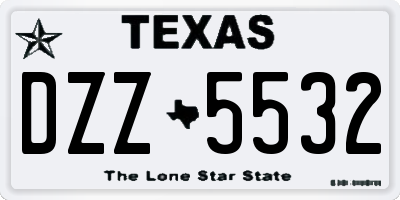 TX license plate DZZ5532