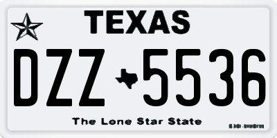 TX license plate DZZ5536