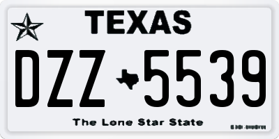 TX license plate DZZ5539