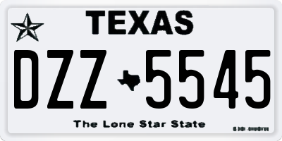 TX license plate DZZ5545