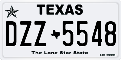 TX license plate DZZ5548