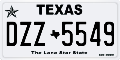 TX license plate DZZ5549