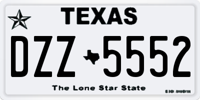 TX license plate DZZ5552