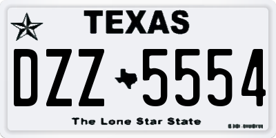 TX license plate DZZ5554