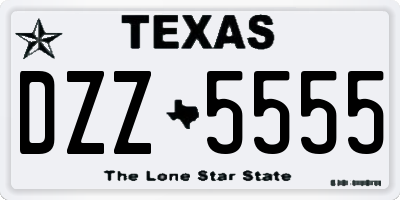 TX license plate DZZ5555