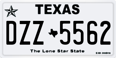 TX license plate DZZ5562