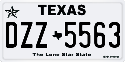 TX license plate DZZ5563