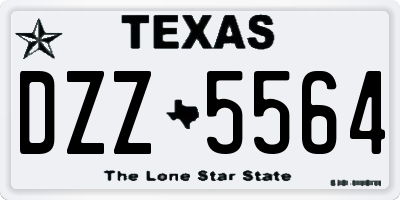 TX license plate DZZ5564