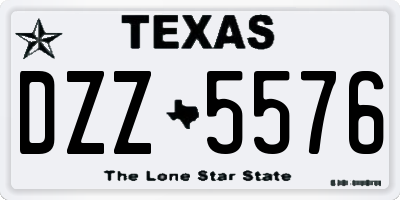 TX license plate DZZ5576