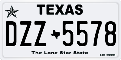 TX license plate DZZ5578