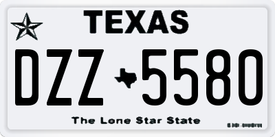 TX license plate DZZ5580