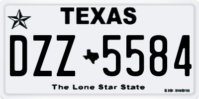 TX license plate DZZ5584