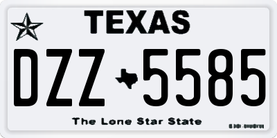 TX license plate DZZ5585