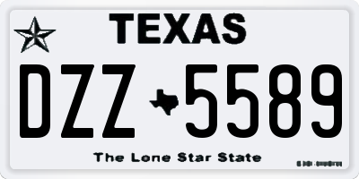 TX license plate DZZ5589