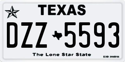 TX license plate DZZ5593