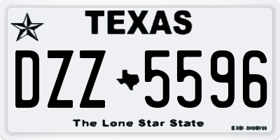 TX license plate DZZ5596