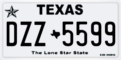 TX license plate DZZ5599