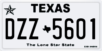 TX license plate DZZ5601