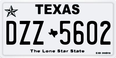 TX license plate DZZ5602