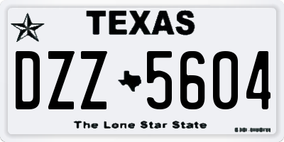 TX license plate DZZ5604