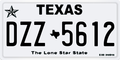 TX license plate DZZ5612