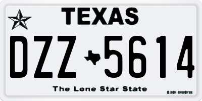 TX license plate DZZ5614