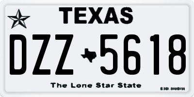 TX license plate DZZ5618