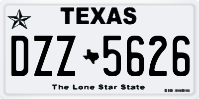 TX license plate DZZ5626