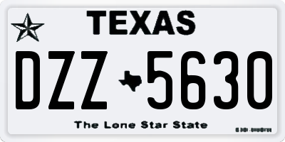 TX license plate DZZ5630