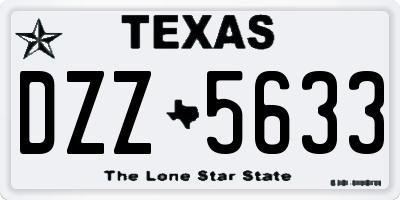 TX license plate DZZ5633