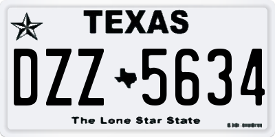 TX license plate DZZ5634