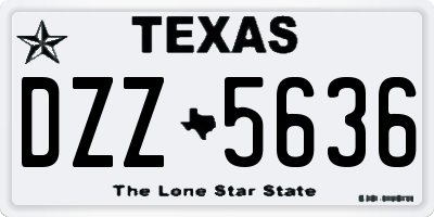 TX license plate DZZ5636