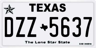 TX license plate DZZ5637