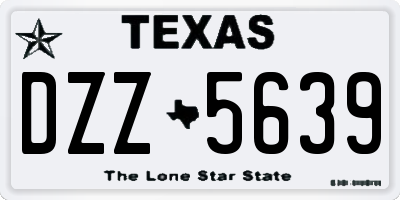 TX license plate DZZ5639